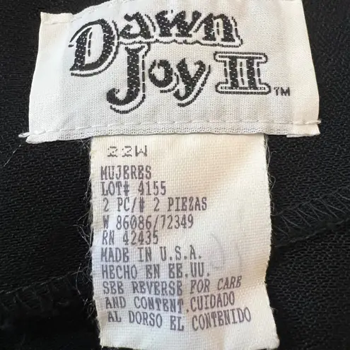 Vintage Dawn Joy II Red Studded Cropped Jacket Black Maxi Dress 2 Piece Set 22W Size undefined