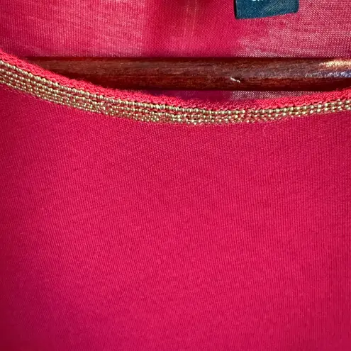 Ellen Tracy Red Ruched Short Sleeve T-Shirt