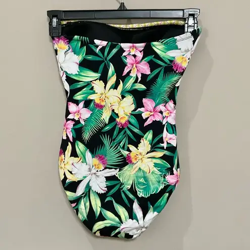 Tommy Bahama  Bandeau Swimsuit One-Piece Orchid Garden Sz 4 New V-wire Swim