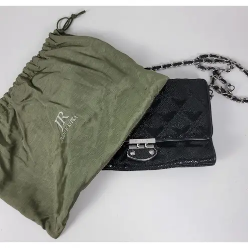 Judith Ripka Women's Clutch Black Stingray Quilted Leather Convertible Chain