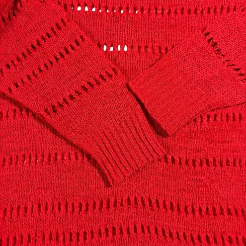 August Silk  Red See Through Lightweight Sweater‎ Women’s Size Medium