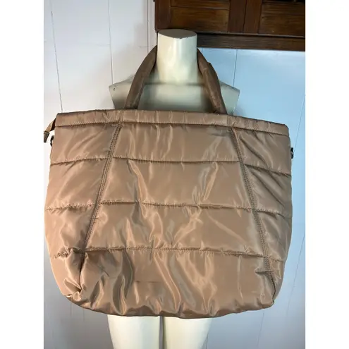 Alexis Bendel Women's Nylon Puffer Tote Bag. Tan