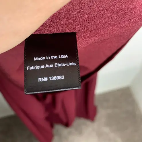 Dress the Population Burgundy Alicia Mixed Media Midi Dress