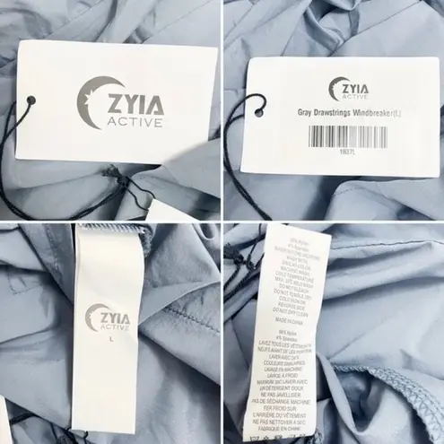 Zyia NWT Active Drawstrings Lightweight Windbreaker Blue Gray Women’s Large New