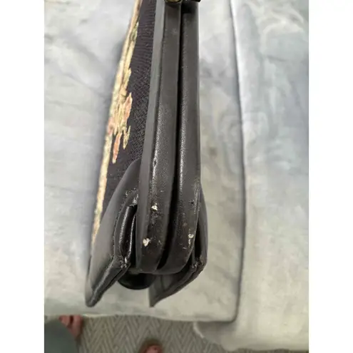 Vintage RichCraft Floral Tapestry Top Handle Handbag 1950s–1960s Black