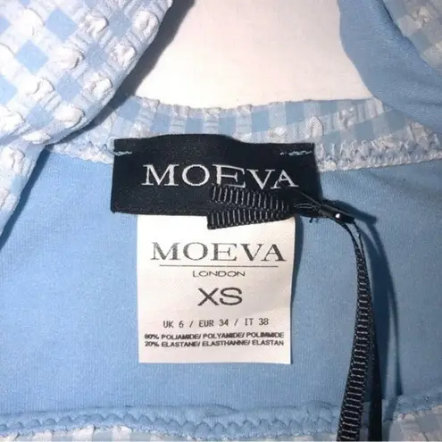 Moeva Bruna Gingham Baby Blue Swimsuit Size UK XS One Piece London NEW