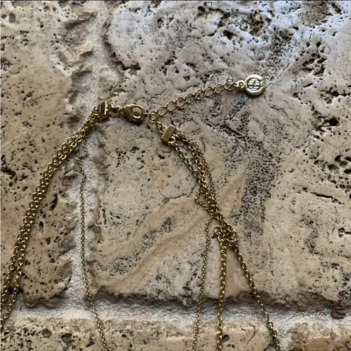 House of Harlow 1960 South Point Aztec Turqouise Layered Strand Necklace Gold