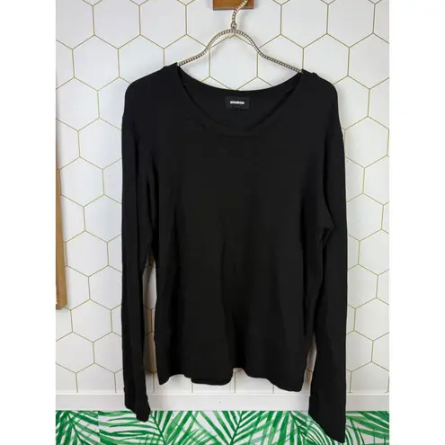 Monrow Supersoft Black Crew Neck Sweatshirt
