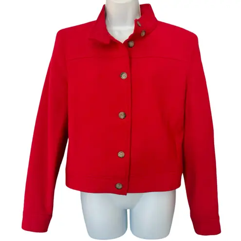 Vintage 90s Kors MIchael Kors Cherry Red Wool Button Front Collared Jacket sz 10