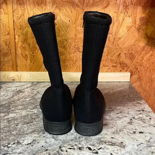 Hogan Black Wool & Leather Mid