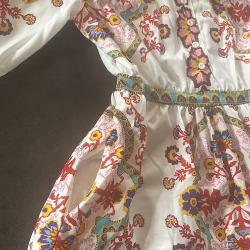 Women’s Floral Print White Summer Mini Dress *Tag Size M fits like a SMALL NEW White