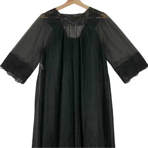 Vintage Shadow Line Chiffon Peignoir Lingerie Gown Size Medium
