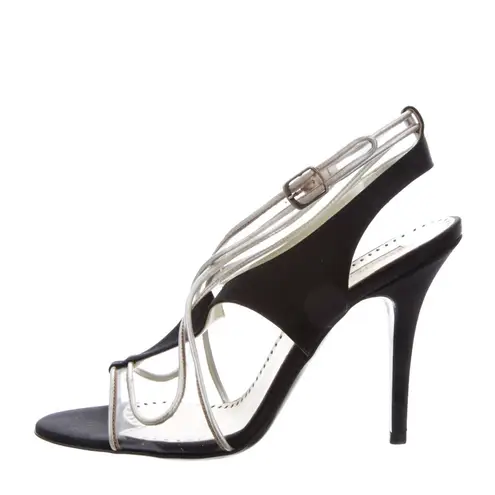 Stella McCartney Satin T Strap Slingback Sandals Heels