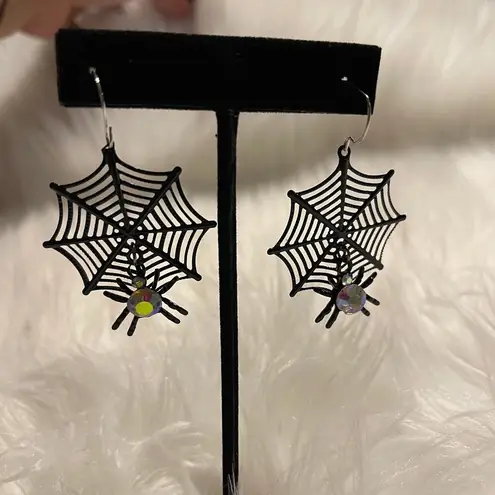 804. Halloween Spider with Web Earrings