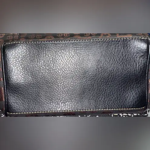 Etienne Aigner Brown Monogram Canvas Bucket Tote Bag Handbag with Leather Trim