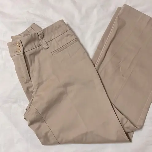 New York And Company Petite Straight Leg Trousers in Light Khaki