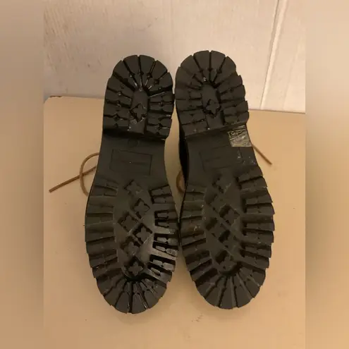 Sigerson Morrison women ISA black leather sheepskin combat boots size 6.5