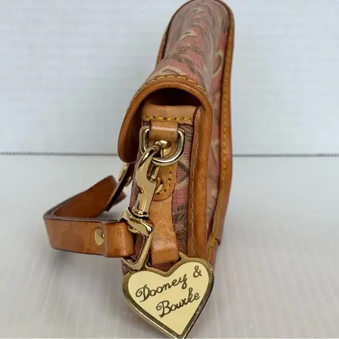 Dooney & Bourke  Signature Logo Pouch Orange Leather Wristlet