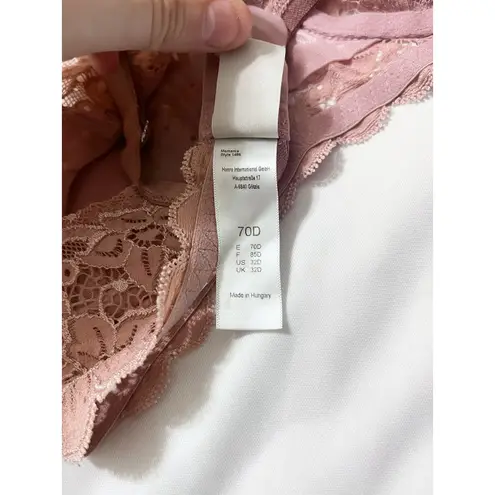 Hanro Moments Lace Bra Bralette Size 32D Sweet Pepper Luxury Intimates Lingerie Pink