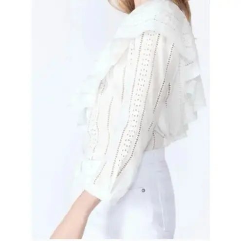 Veronica Beard Cruz Eyelet One Shoulder Top Womens Size 6