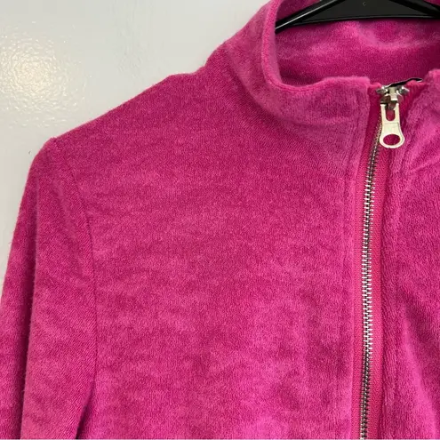 NWT Pretty Garbage Pink Cropped Terrycloth Zip Up Sweatshirt/Jacket Size Small