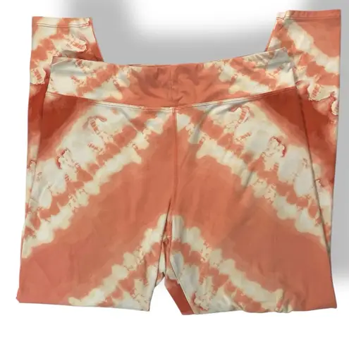 🎈New Directions Studio Petite L Peach Coral Tie Dye High Waist Leggings Orange Size undefined