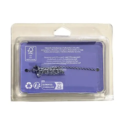 NWT Claire’s CZ Charm Stainless Steel Anklet. Y2K McBling Silver Tone Zirconia