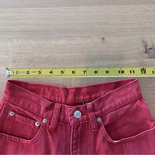 Jordache Vintage 100% Cotton Rare Red Hi Rise Wedgie Western Jeans Sz 7/8 23”