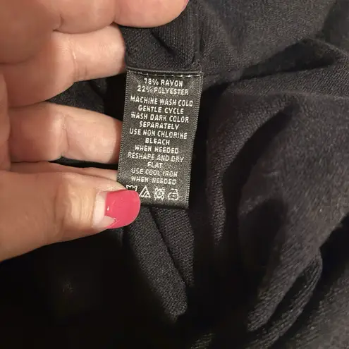 August Silk Two Tone Black Ivory Keyhole Knit Top Button Sleeve Womens Medium