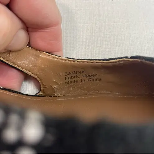 J Renee Samina Womens Sz 8.5 Black & White Plaid Sling Back Pumps