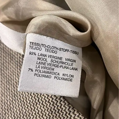 Max Mara Tan 1 Button Cropped Virgin Wool Blazer Jacket size 6