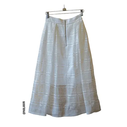 Nicholas Summer Lace Midi A Line Skirt White Cream Size US 2