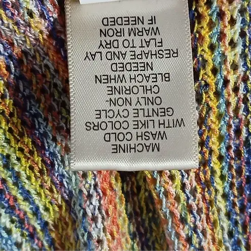 John Paul Richard Womens Sweater Large Crochet Knit Multicolored Pullover Boho