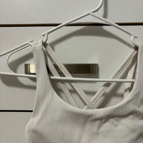 Lululemon  Energy Bra Long Line Texture White