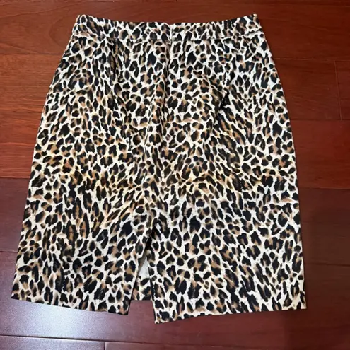 J.Crew The Pencil Skirt Leopard Print Size 0
