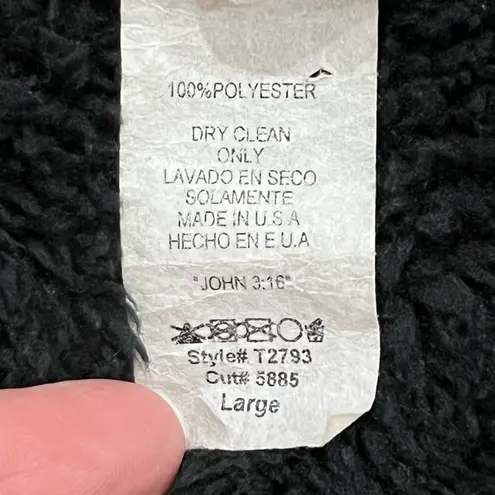 Beeson River Black Sherpa with Buffalo Plaid Collar Vest Size Large