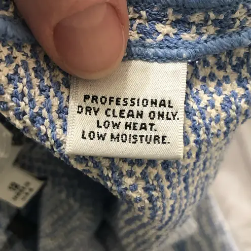 St. John NWT Wool Blend Tweed Pencil Skirt in Azul Blue Bright White - Size 12