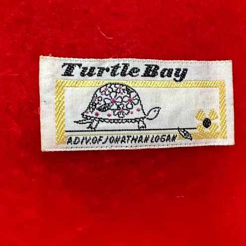 Vintage Beret Hat, Red Wool With Navy Pom Pom, 1960’s Turtle Bay Jonathan Logan