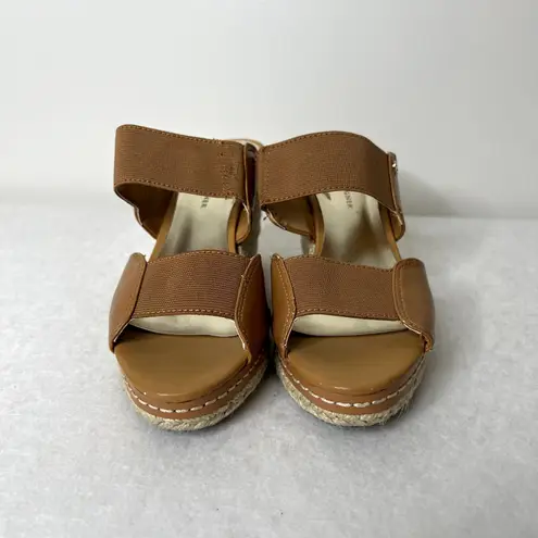 Etienne Aigner Brown Wedge Jute Espadrille Sandals
