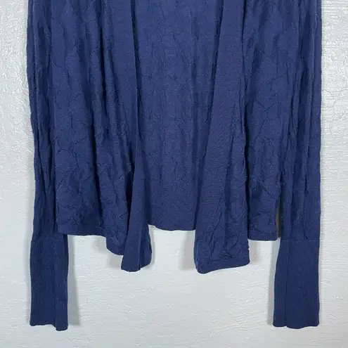 Title Nine Women XL Blue Purple Open Knit Cardigan Washable Wool Drape Front