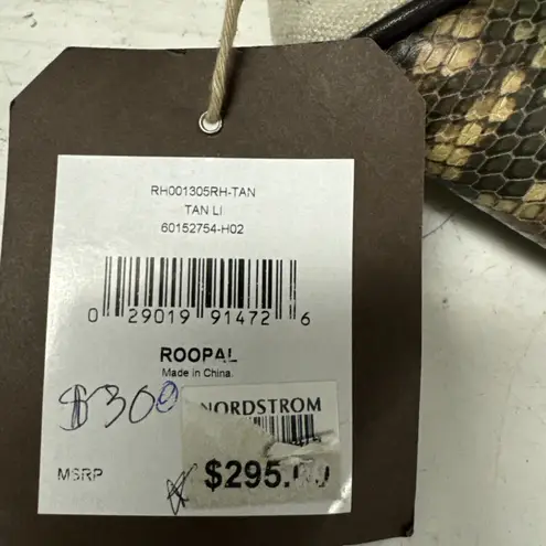 Rafe Bags Rafe New York “Roopal” Snake Print Linen Tan Brown Satchel *SEE PICS