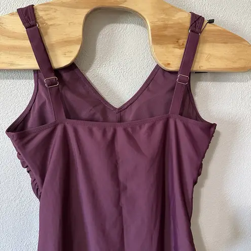 NEW Kindred Bravely Gathered Maternity One Piece Swimsuit Maroon Purple Size XL
