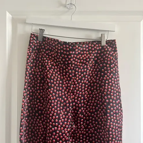 L'Agence L’agence Adrienne Silk Pants Size Relaxed Fit Black Red Polka Dots $365