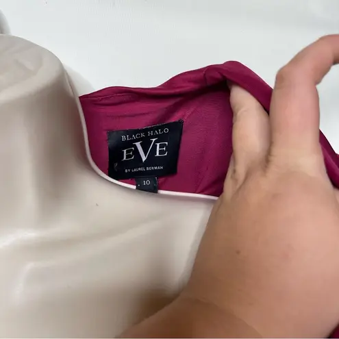 Black Halo Akasha long sleeve leg split Gown in Ruby Red sz 10