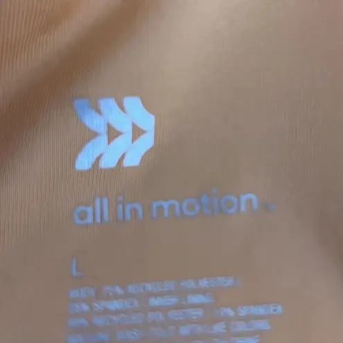 All In Motion  Shirt Womens Large Orange Crop Top High Neck Workout Athleisure