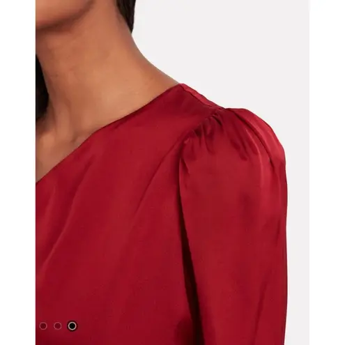Intermix 100% silk one shoulder top in wine