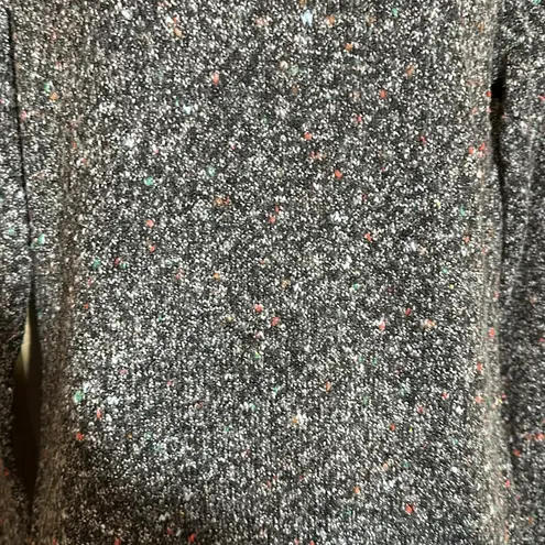 AB Studio Twofers Gray Pebbled Sweater W/Faux White Dress Shirt Under Medium NWT