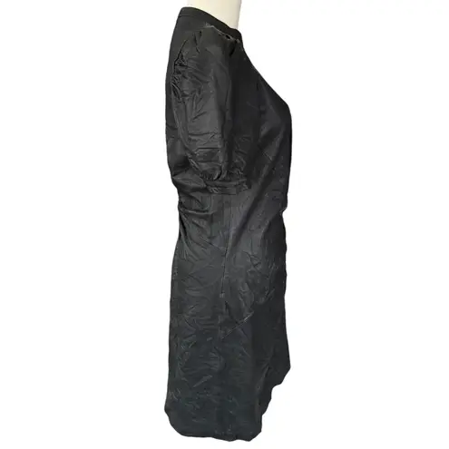Zadig & Voltaire Rixe Cuir Froisse Crinkle Leather Mini Dress Black Size XS