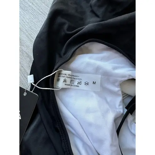 Aqua Eve NWT Women Junior Size Medium One Piece Swimsuit Swimwear Super Cute 388 Black