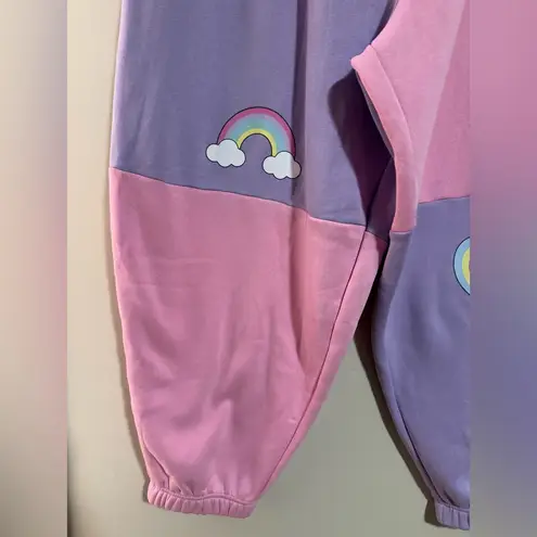 NWT Purple and Pink Sweet Society Pastel Clown Bear Colorblock Sweatpants size 5 - Image 4
